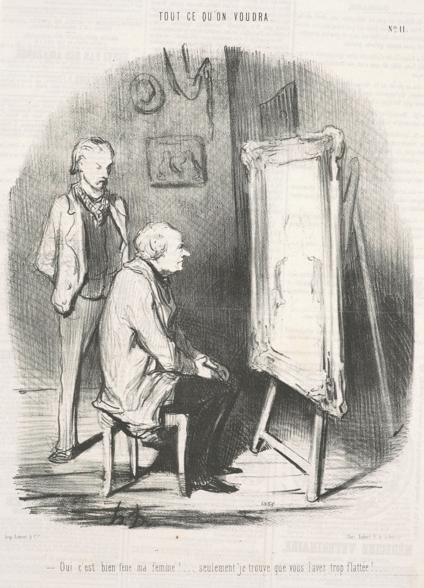 Oui c'est bien feue ma femme! ... by Honoré Daumier (French, 1808 - 1879), 16X12"(A3)Poster Print