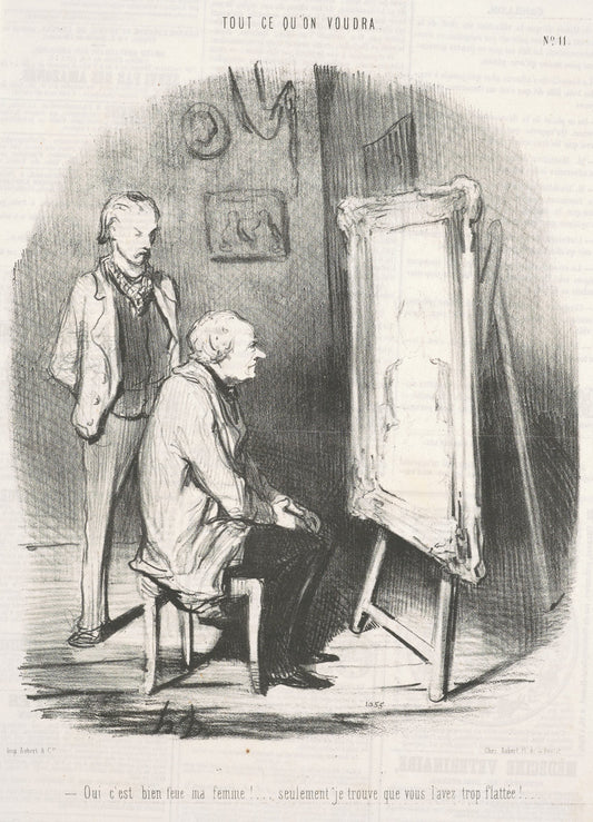 Oui c'est bien feue ma femme! ... by Honoré Daumier (French, 1808 - 1879), 16X12"(A3)Poster Print