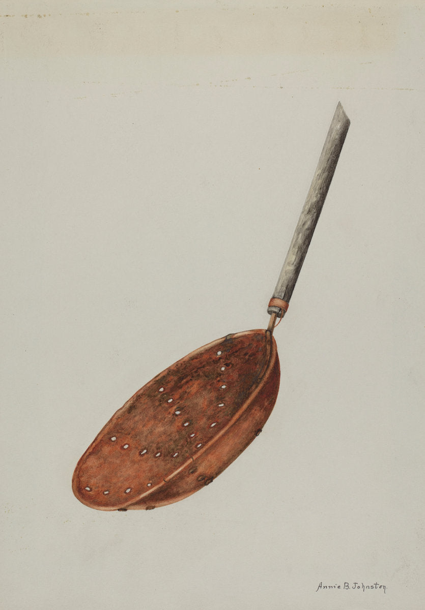 Copper Sugar Strainer by Annie B. Johnston (American, active c. 1935), 16X12"(A3)Poster Print