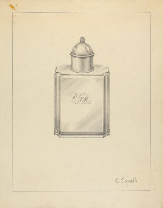 Silver Tea Caddy by Hester Duany (American, 1891 - 1964), 16X12"(A3)Poster Print