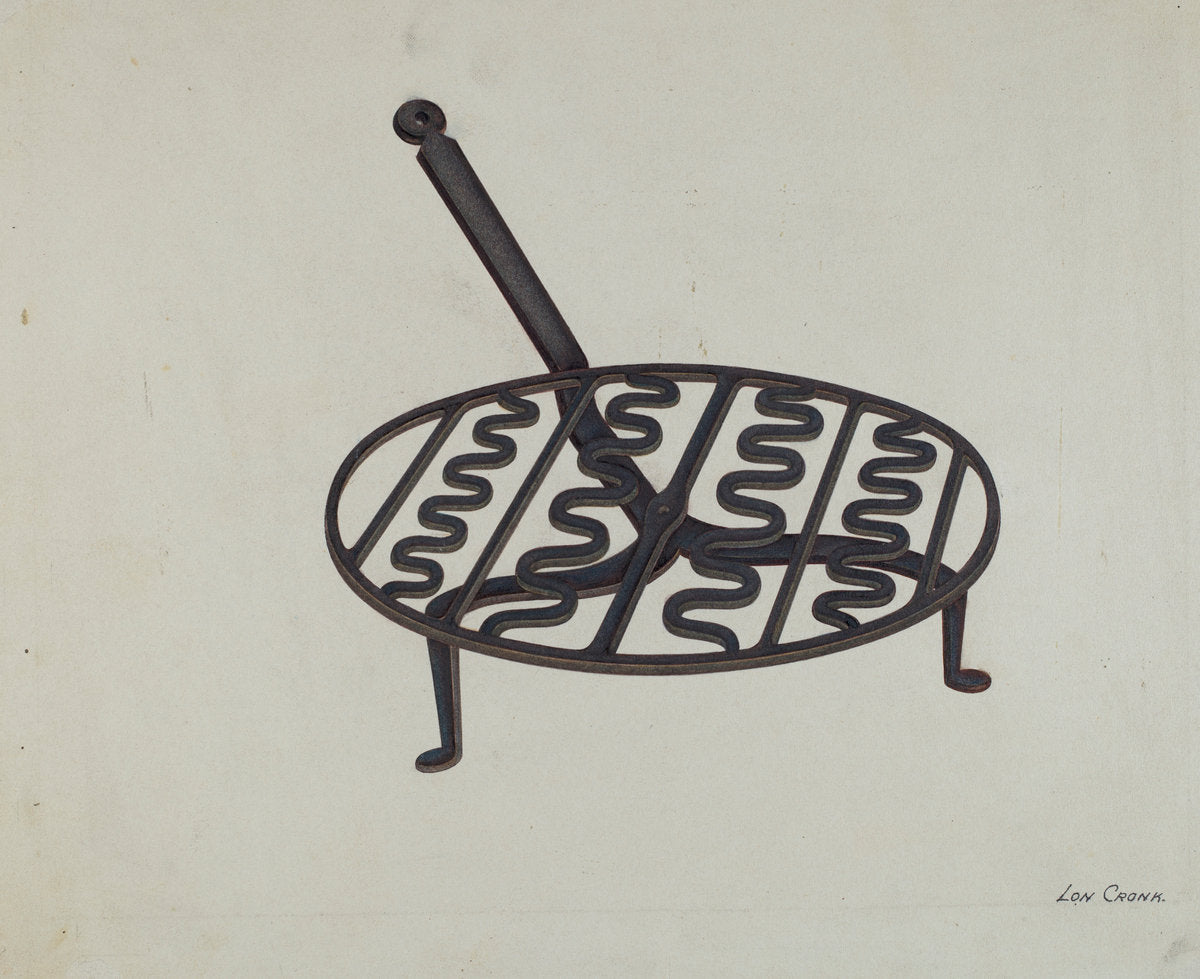 Wrought Iron Trivet by Lon Cronk (American, active c. 1935), 16X12"(A3)Poster Print