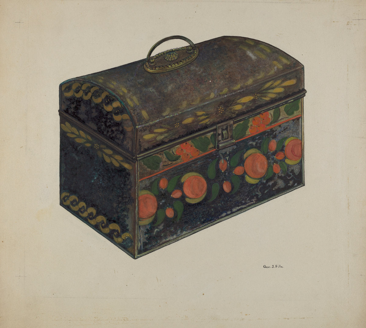 Tin Oblong Box by George File (American, active c. 1935), 16X12"(A3)Poster Print