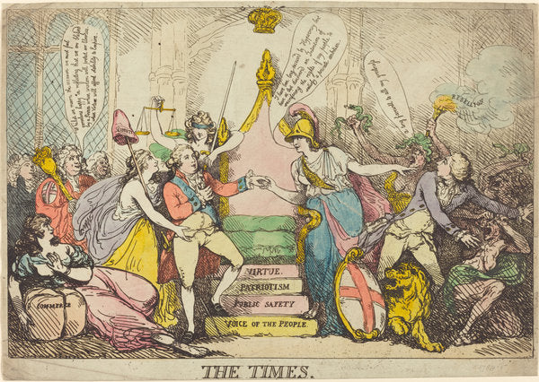 The Times by Thomas Rowlandson (British, 1756 - 1827), 16X12"(A3)Poster Print