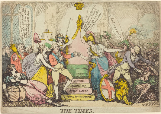 The Times by Thomas Rowlandson (British, 1756 - 1827), 16X12"(A3)Poster Print