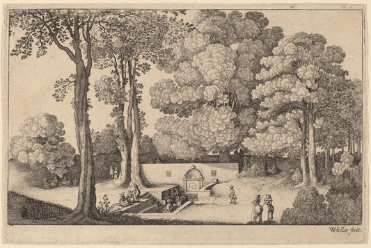 The Mineral Spring by Wenceslaus Hollar (Bohemian, 1607 - 1677), 16X12"(A3)Poster Print