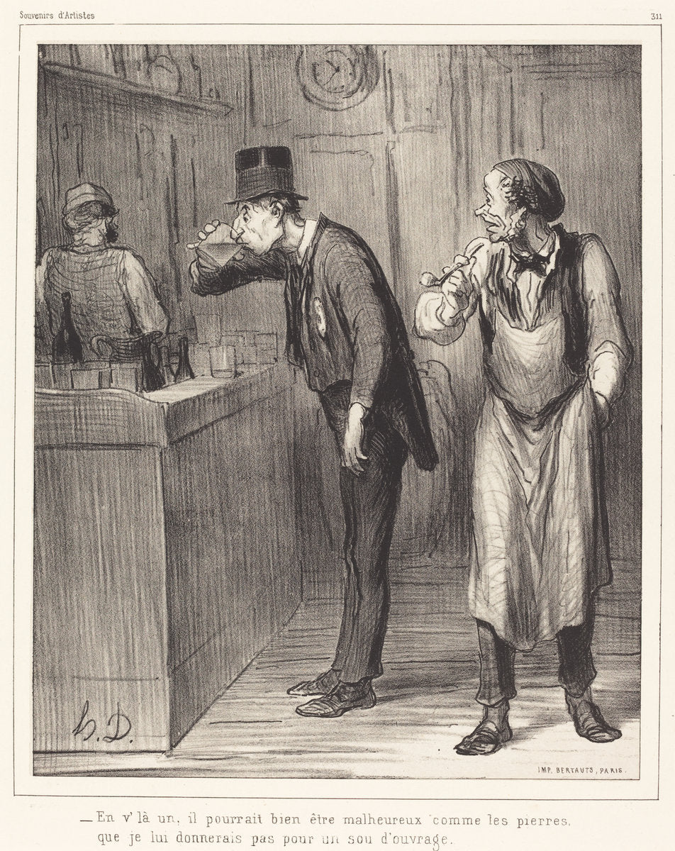 En v'la un, il pourrait bien être malheureux... by Honoré Daumier (French, 1808 - 1879), 16X12"(A3)Poster Print