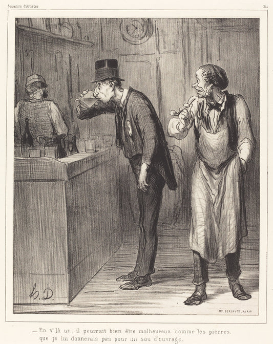 En v'la un, il pourrait bien être malheureux... by Honoré Daumier (French, 1808 - 1879), 16X12"(A3)Poster Print