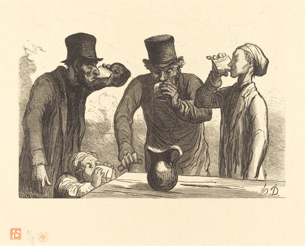 Physiologie du Buveur: ls quatre ages by Charles Maurand after Honoré Daumier (French, active 1863/1881), 16X12"(A3)Poster Print