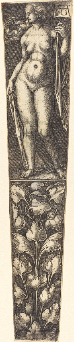 Dagger Sheath with Nude Woman by Heinrich Aldegrever (German, 1502 - 1555/1561), 16X12"(A3)Poster Print