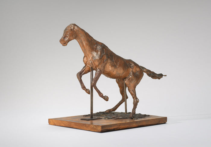 Horse Balking (Horse Clearing an Obstacle) by Edgar Degas (French, 1834 - 1917), 16X12