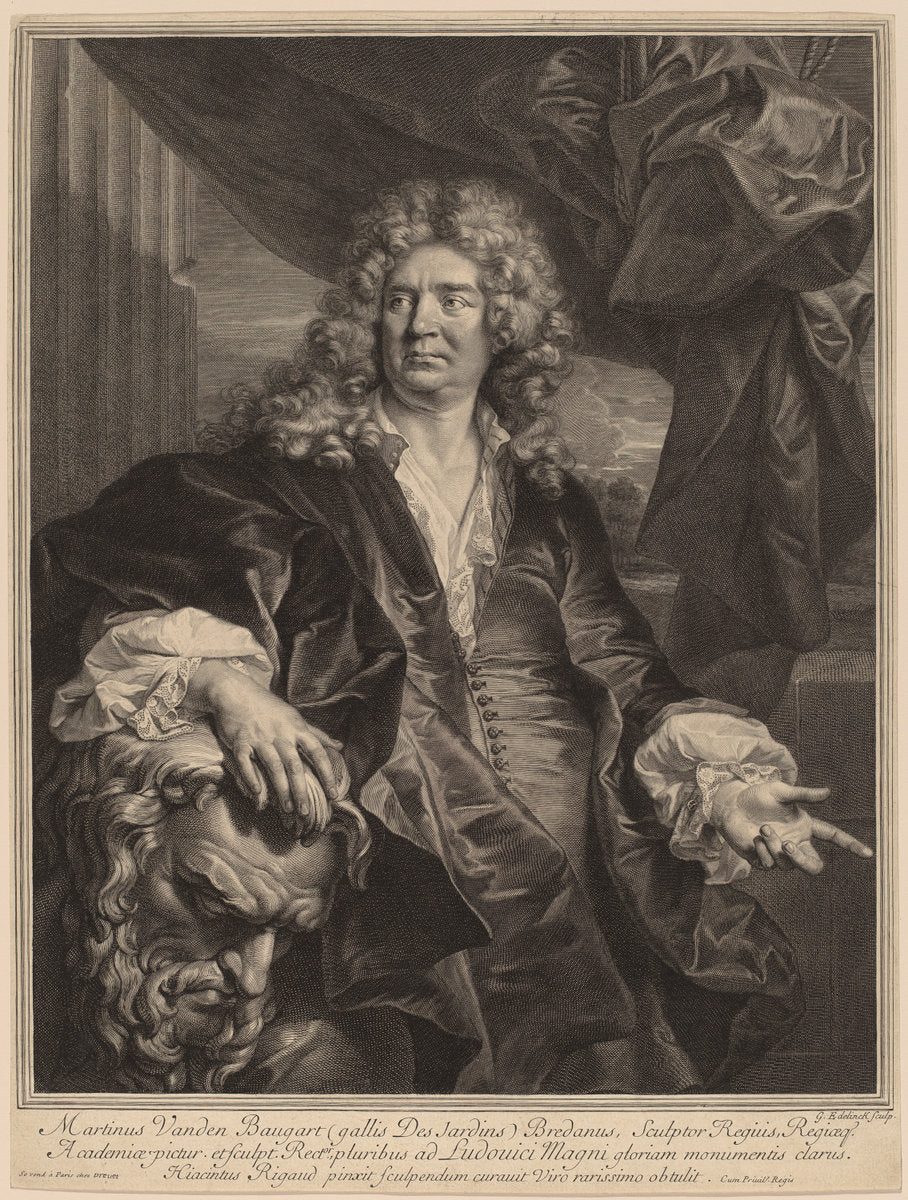 Martin Desjardins by Gerard Edelinck after Hyacinthe Rigaud (Flemish, 1640 - 1707), 16X12"(A3)Poster Print