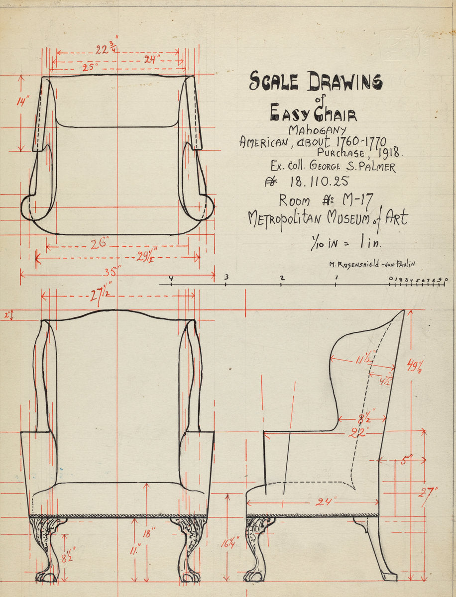 Wing Chair by M. Rosenshield-von-Paulin (American, active c. 1935), 16X12"(A3)Poster Print