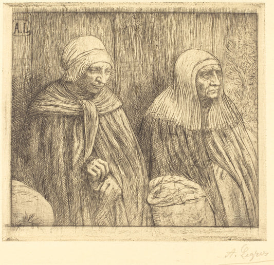 Peasants (Paysannes) by Alphonse Legros (French, 1837 - 1911), 16X12"(A3)Poster Print
