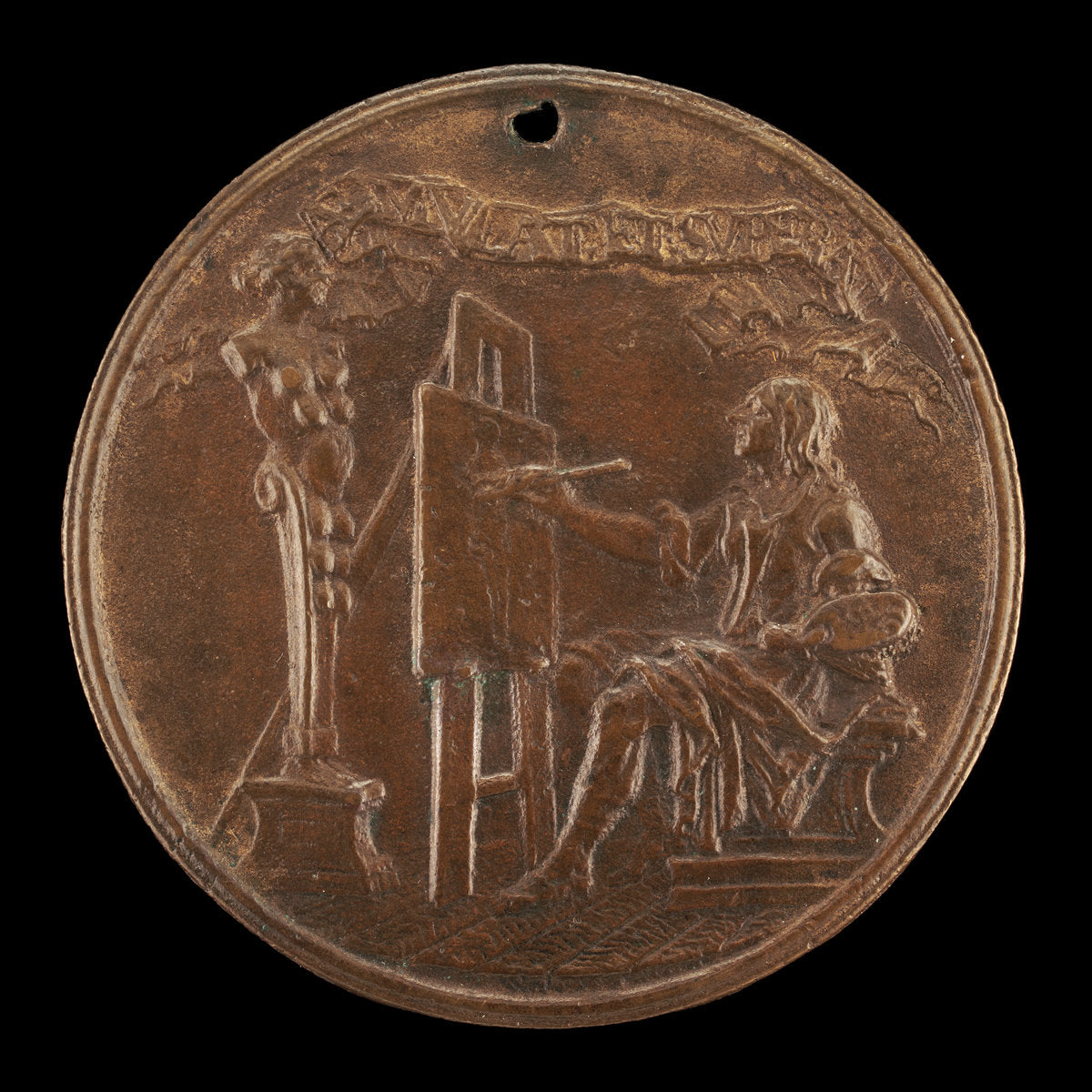The Artist at his Easel Painting from an Antique Sculpture [reverse] by Attributed to Charles-Jean-François Chéron (French, 1635 - 1698), 16X12"(A3)Poster Print