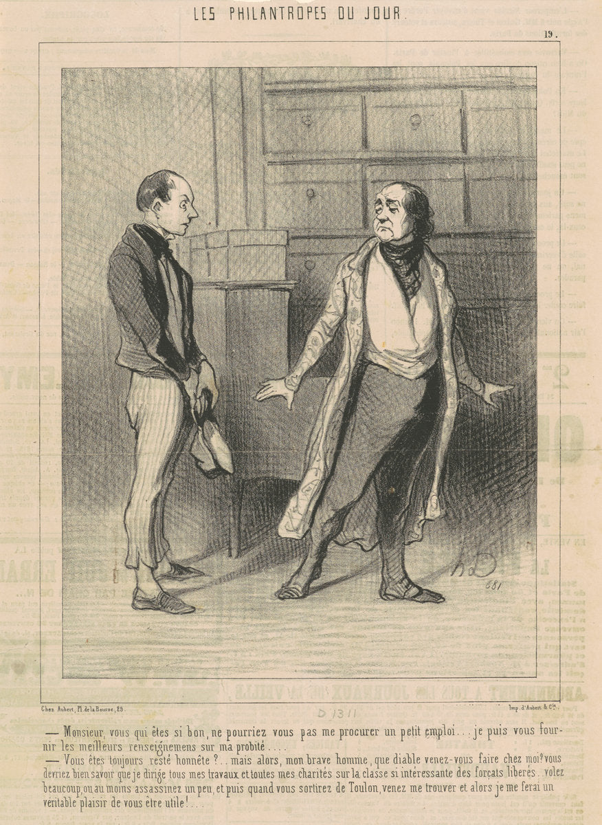 Monsieur vous qui êtes si bon ... by Honoré Daumier (French, 1808 - 1879), 16X12"(A3)Poster Print