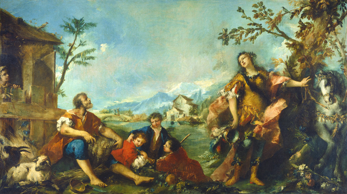 Erminia and the Shepherds by Gian Antonio Guardi and Francesco Guardi (Italian, 1712 - 1793), 16X12"(A3)Poster Print