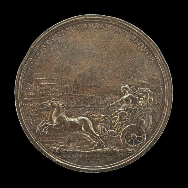 Princess Maria Clementina Sobieska in a Chariot [reverse] by Ottone Hamerani (Roman, 1694 - 1761), 16X12"(A3)Poster Print