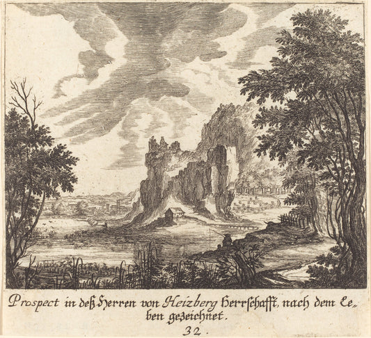 Mountain View by Melchior Küsel after Johann Wilhelm Baur (German, 1626 - 1683), 16X12"(A3)Poster Print