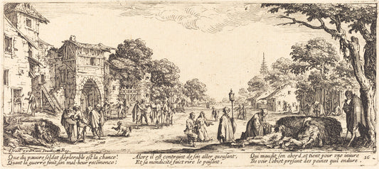 Dying Soldiers by the Roadside by Jacques Callot (French, 1592 - 1635), 16X12"(A3)Poster Print