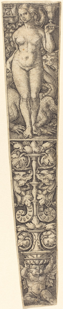 Dagger Sheath with the Whore of Babylon by Heinrich Aldegrever (German, 1502 - 1555/1561), 16X12"(A3)Poster Print