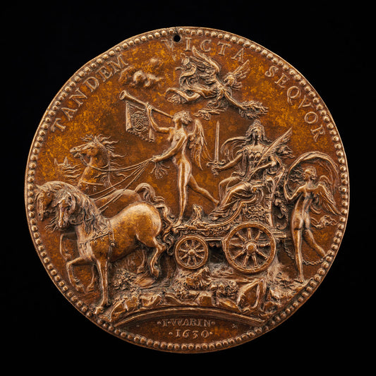 Fortune Chained to a Chariot Carrying Fame and France [reverse] by Jean Warin (Flemish, 1607 - 1672), 16X12"(A3)Poster Print