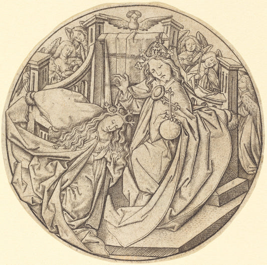 Christ Blessing the Virgin by Master E.S. (German, active c. 1450 - active 1467), 16X12"(A3)Poster Print