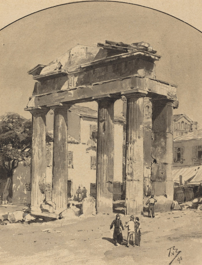 Old Market Gate by Themistocles von Eckenbrecher (German, 1842 - 1921), 16X12