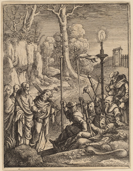 Jesus Confronting His Detractors by Wenceslaus Hollar (Bohemian, 1607 - 1677), 16X12"(A3)Poster Print