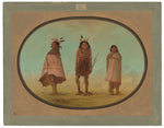 Yntah Medicine Man, a Warrior, and a Woman by George Catlin (American, 1796 - 1872), 16X12"(A3)Poster Print