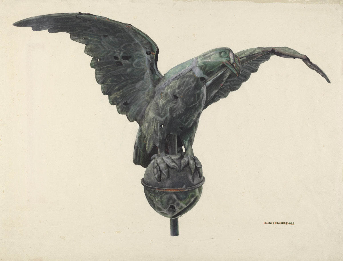 Eagle by Chris Makrenos (American, active c. 1935), 16X12"(A3)Poster Print