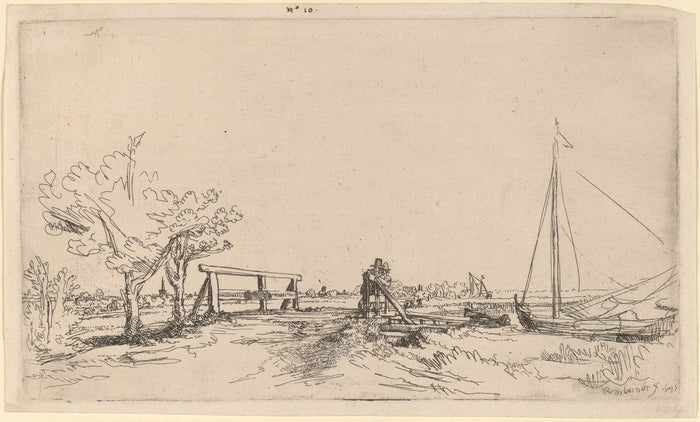 Six's Bridge by Rembrandt van Rijn (Dutch, 1606 - 1669), 16X12