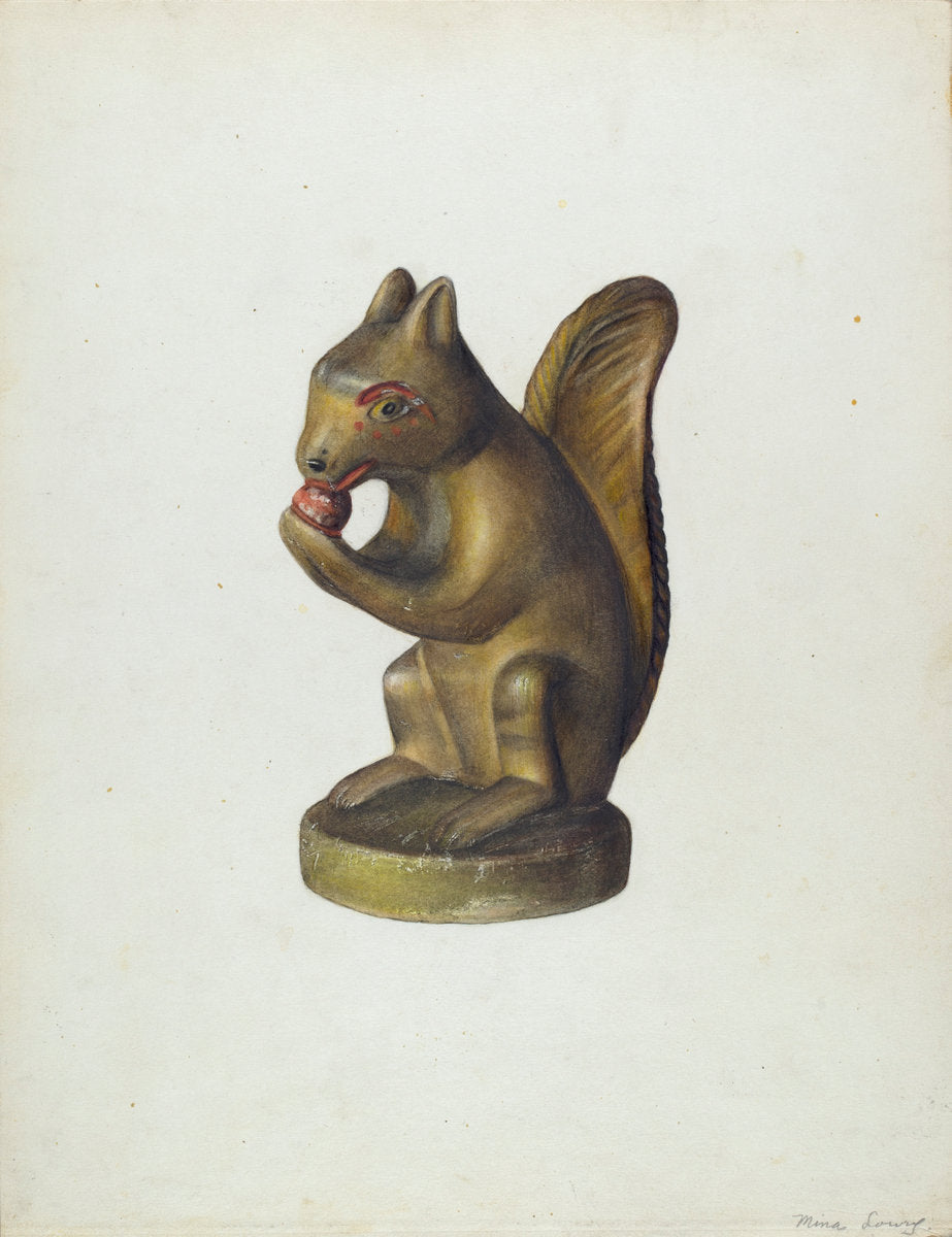 Squirrel by Mina Lowry (American, 1894 - 1942), 16X12"(A3)Poster Print