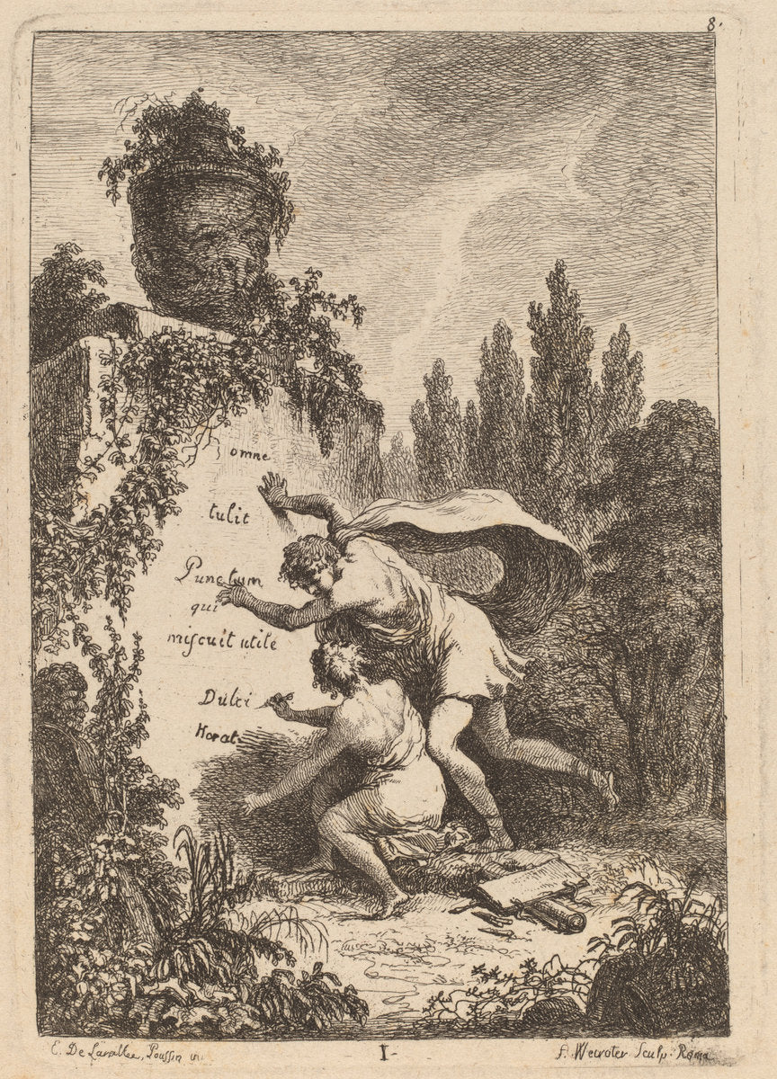 Nella Venuta in Roma: pl. 1 by Franz Edmund Weirotter after Étienne de Lavallée-Poussin (Austrian, 1730 - 1771), 16X12"(A3)Poster Print