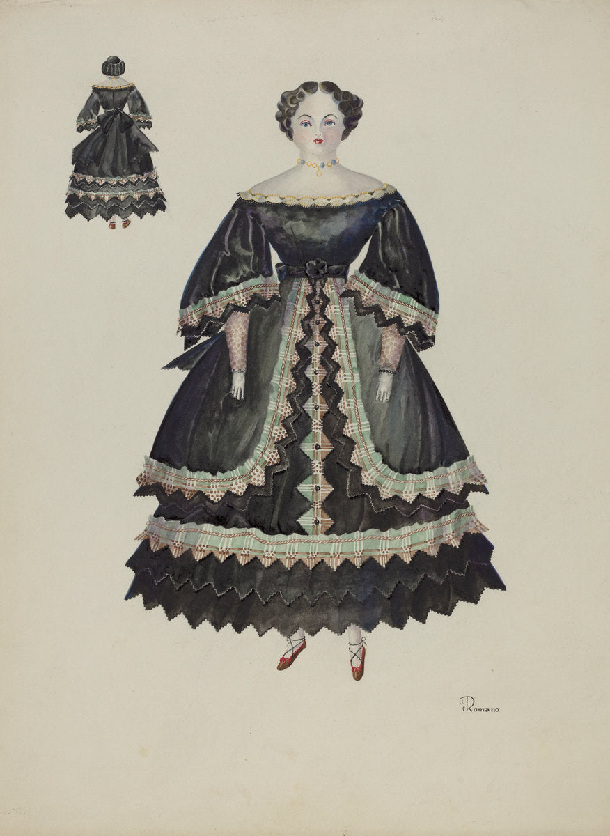 Doll - "Minerva Pratt" by Josephine C. Romano (American, 1915 - 2009), 16X12"(A3)Poster Print