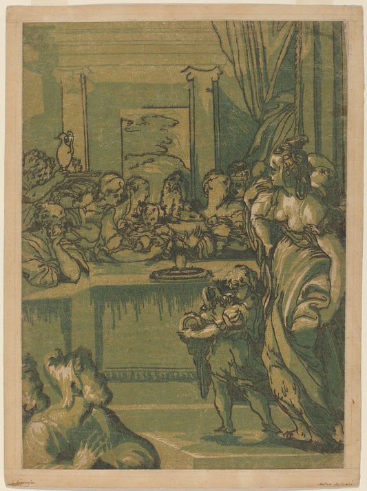 chiaroscuro woodcut by after Parmigianino after Giuseppe Porta (The Presentation in the Temple), 16X12"(A3)Poster Print
