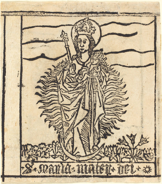 probably 1460/1480 by German 15th Century (The Virgin and Child), 16X12"(A3)Poster Print