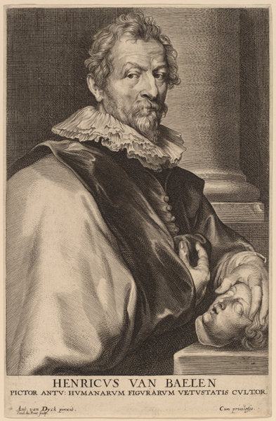 Hendrick van Balen by Paulus Pontius after Sir Anthony van Dyck (Flemish, 1603 - 1658), 16X12"(A3)Poster Print