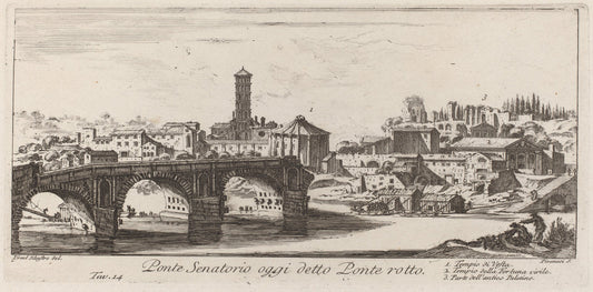 Ponte Senatorio oggi detto Ponte Rotto by Giovanni Battista Piranesi (Italian, 1720 - 1778), 16X12"(A3)Poster Print