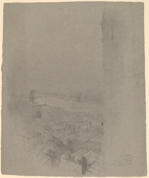 Manhattan Bridge by Stanford White (American, 1853 - 1906), 16X12"(A3)Poster Print
