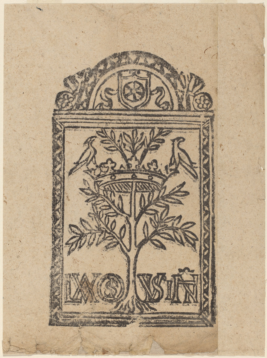 16th century by Italian 16th Century (Tree with Crown and Two Birds), 16X12"(A3)Poster Print