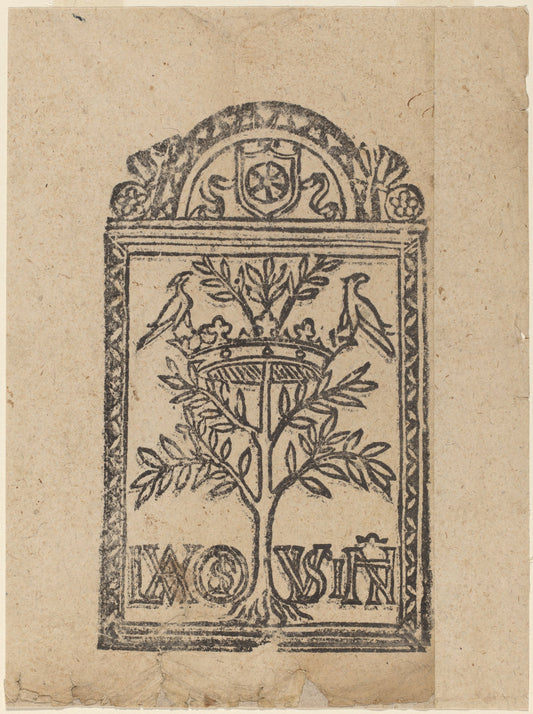 16th century by Italian 16th Century (Tree with Crown and Two Birds), 16X12"(A3)Poster Print