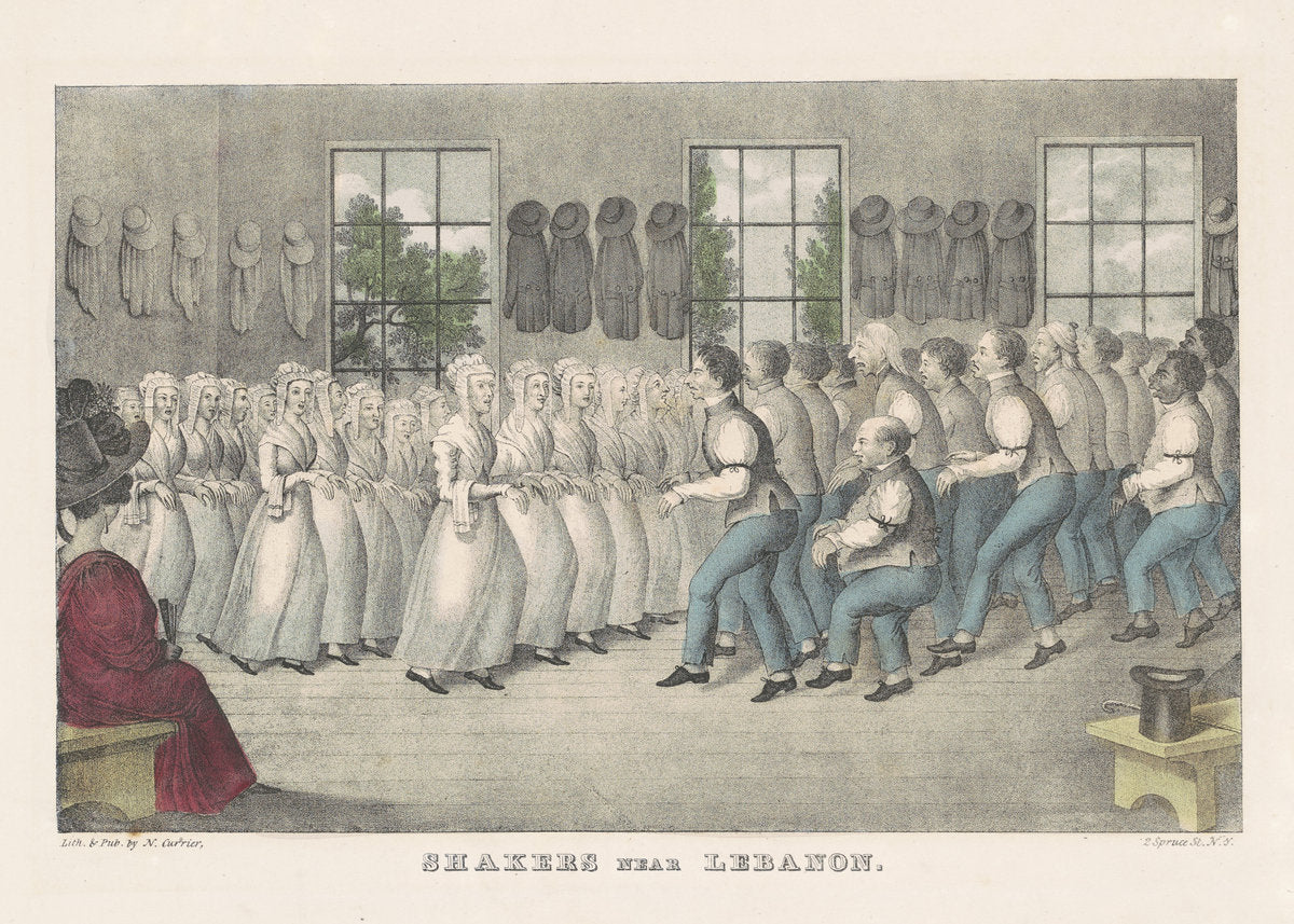 Shakers Near Lebanon by Nathaniel Currier (American, 1813 - 1888), 16X12"(A3)Poster Print