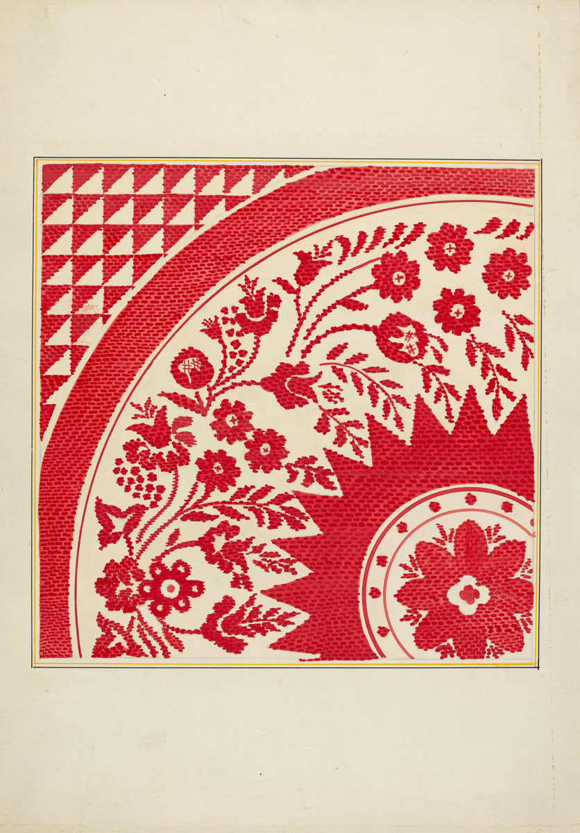 Homespun Coverlet by Cornelius Christoffels (American, active c. 1935), 16X12"(A3)Poster Print