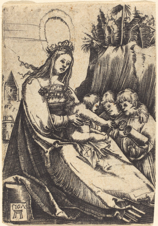 Mary with Child and Two Boys by Albrecht Altdorfer (German, 1480 or before - 1538), 16X12"(A3)Poster Print