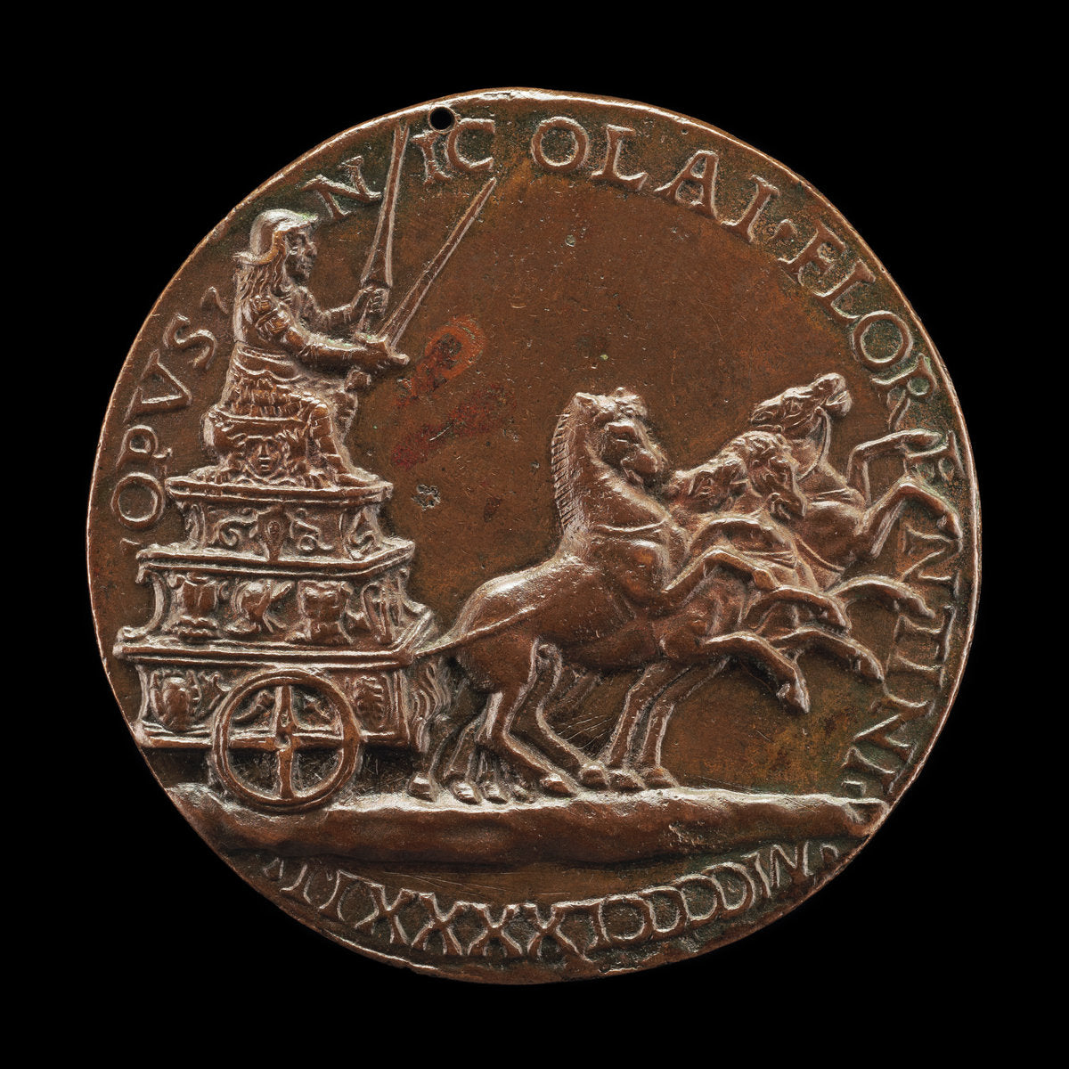 Alfonso(?) in a Triumphal Car [reverse] by Niccolò Fiorentino (Florentine, 1430 - 1514), 16X12"(A3)Poster Print