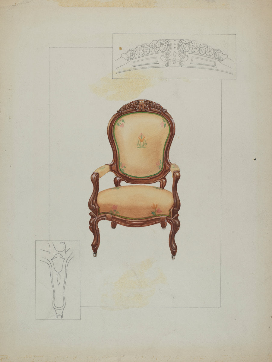 Armchair by Floyd R. Sharp (American, active c. 1935), 16X12"(A3)Poster Print