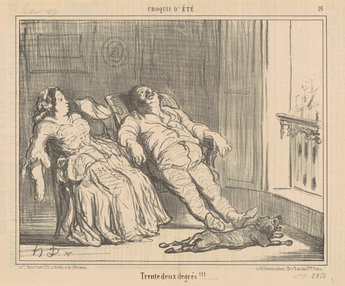 Tent deux degrés!!! by Honoré Daumier (French, 1808 - 1879), 16X12"(A3)Poster Print