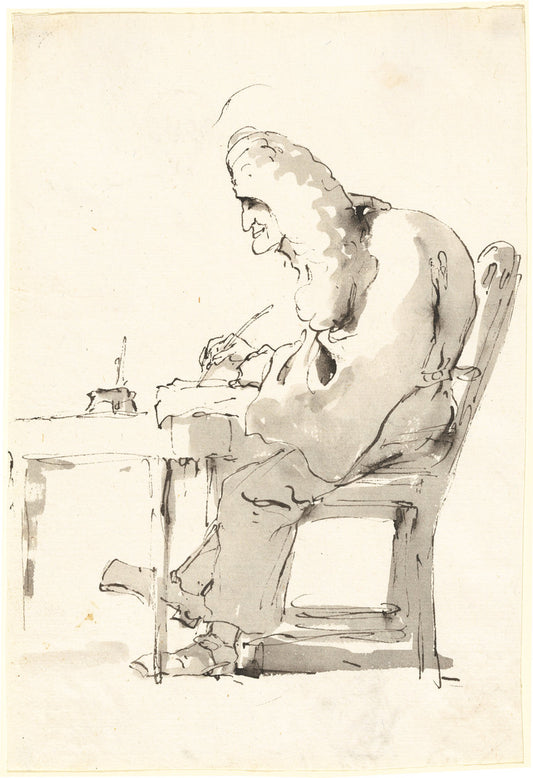 A Venetian Lawyer at His Desk by Giovanni Battista Tiepolo (Venetian, 1696 - 1770), 16X12"(A3)Poster Print