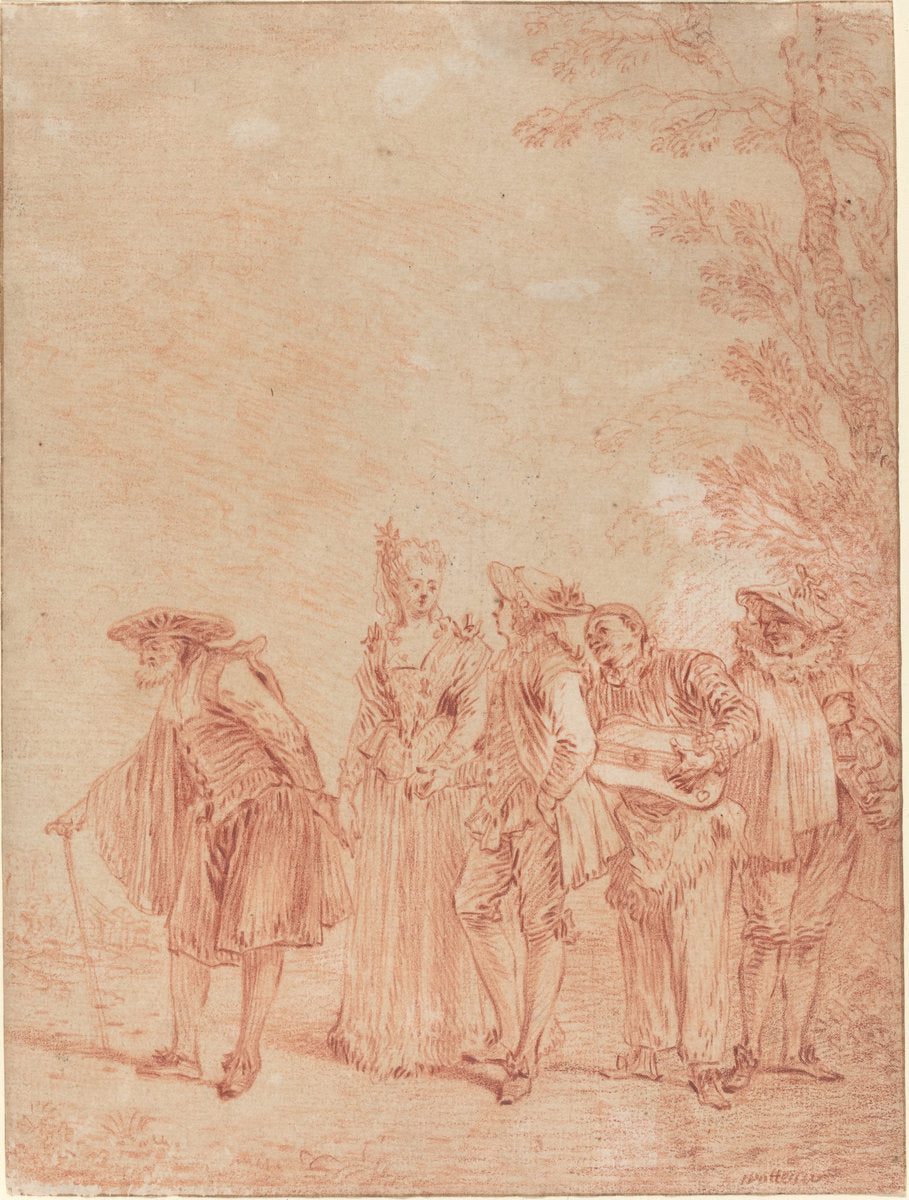 The Wedding Procession by Antoine Watteau (French, 1684 - 1721), 16X12"(A3)Poster Print