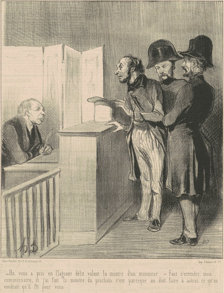 On vous a pris en flagrant délit ... by Honoré Daumier (French, 1808 - 1879), 16X12"(A3)Poster Print